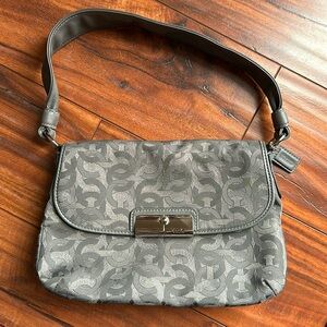 •COACH• Gray & Silver Small Shoulder Bag